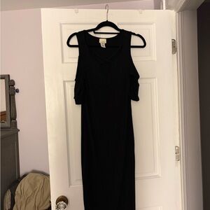 Caution To The Wind Black Midi Dress